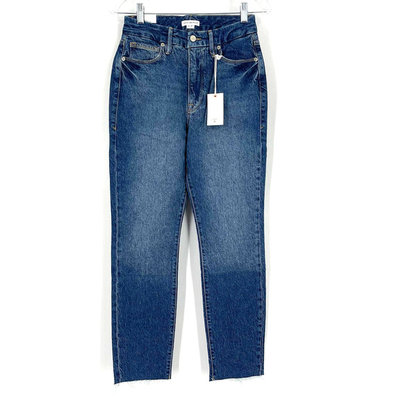 Good American Good Crop Raw Hem Slim Jeans Blue 940 Women's Size 4/27 NWT - Picture 8 of 8